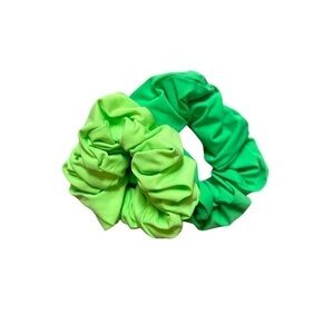 2 Large Green Scrunchies